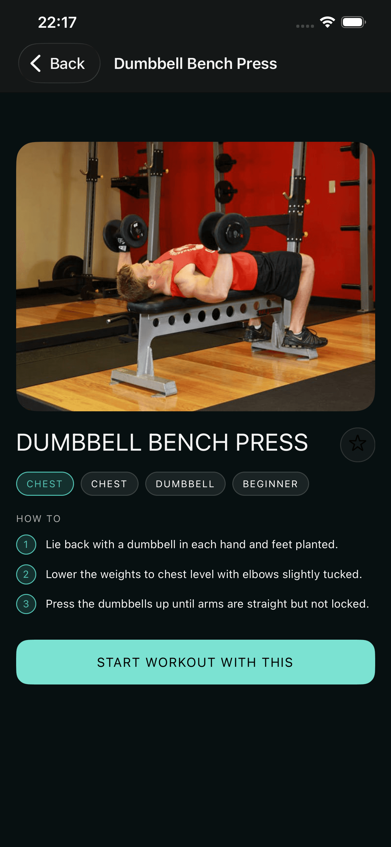 SmartGyms workout instructions on iPhone